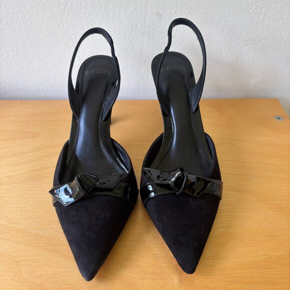 Alexandre Birman Clarita 85MM Slingback Stiletto Pumps in Black Suede - Picture 3 of 6